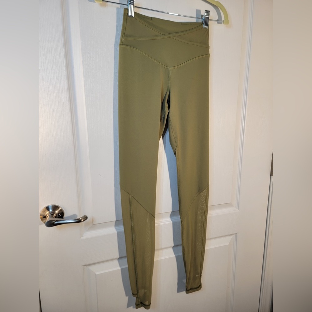 Lululemon•Nulu and Crisscross Mesh Stirrup Tight•Bronze Green•LIKE NEW•Sz 4 - Picture 6 of 16